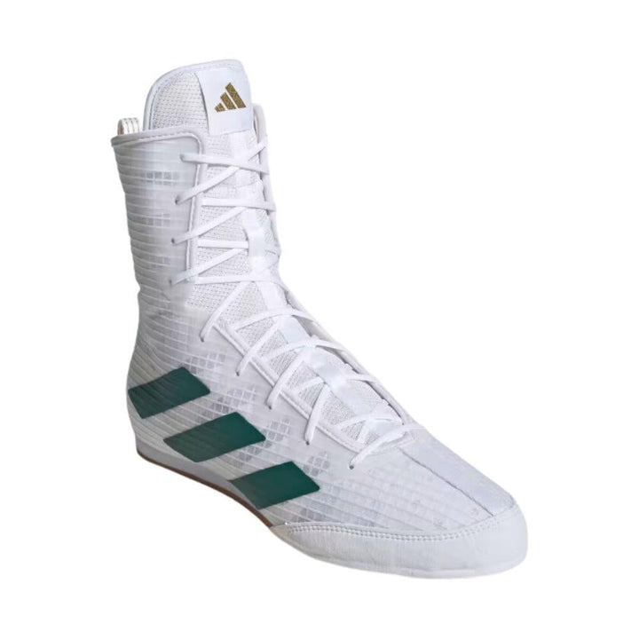 Adidas Box Hog 4 Boxing Boots - White/Green-Adidas