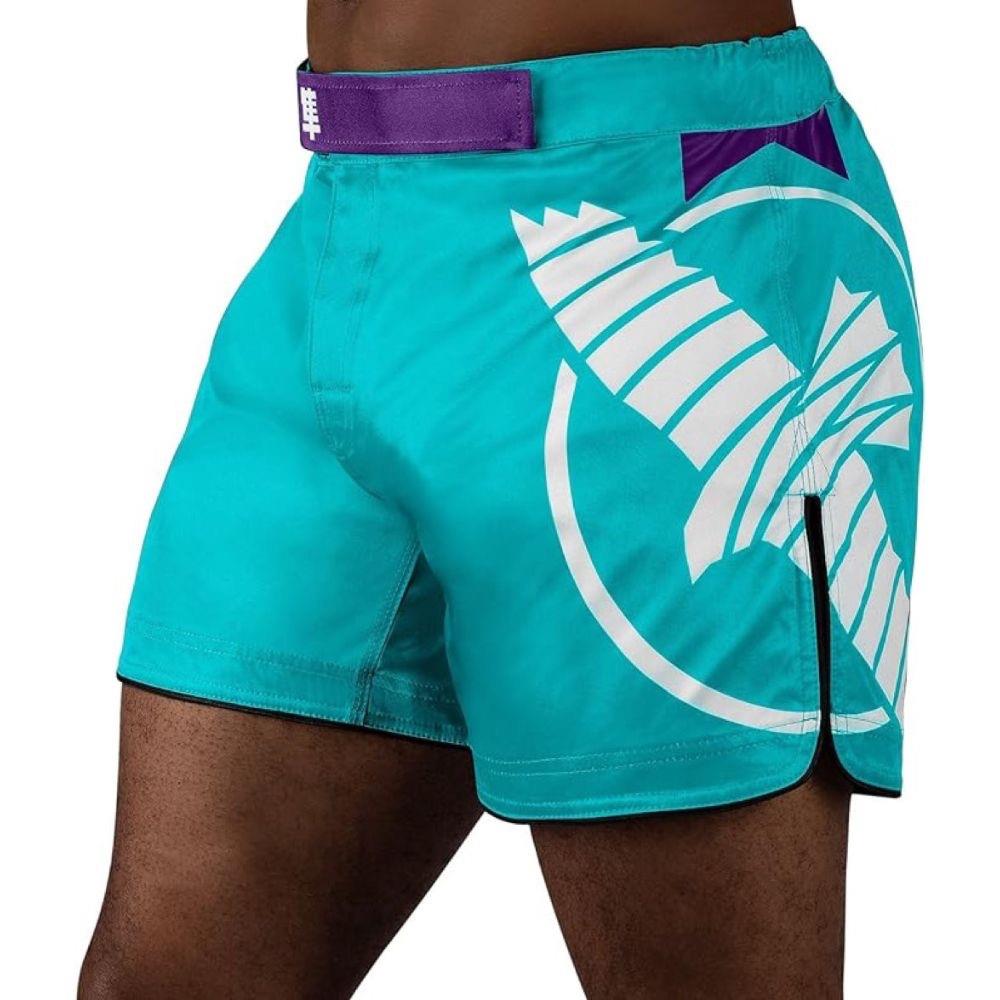 Hayabusa Icon Mid-Thigh MMA Shorts - Teal/White-Hayabusa