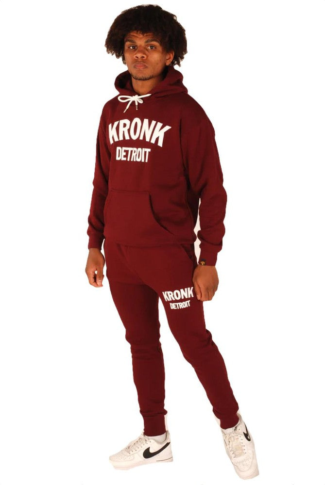 Kronk Detroit Applique Hoodie - Maroon-Kronk