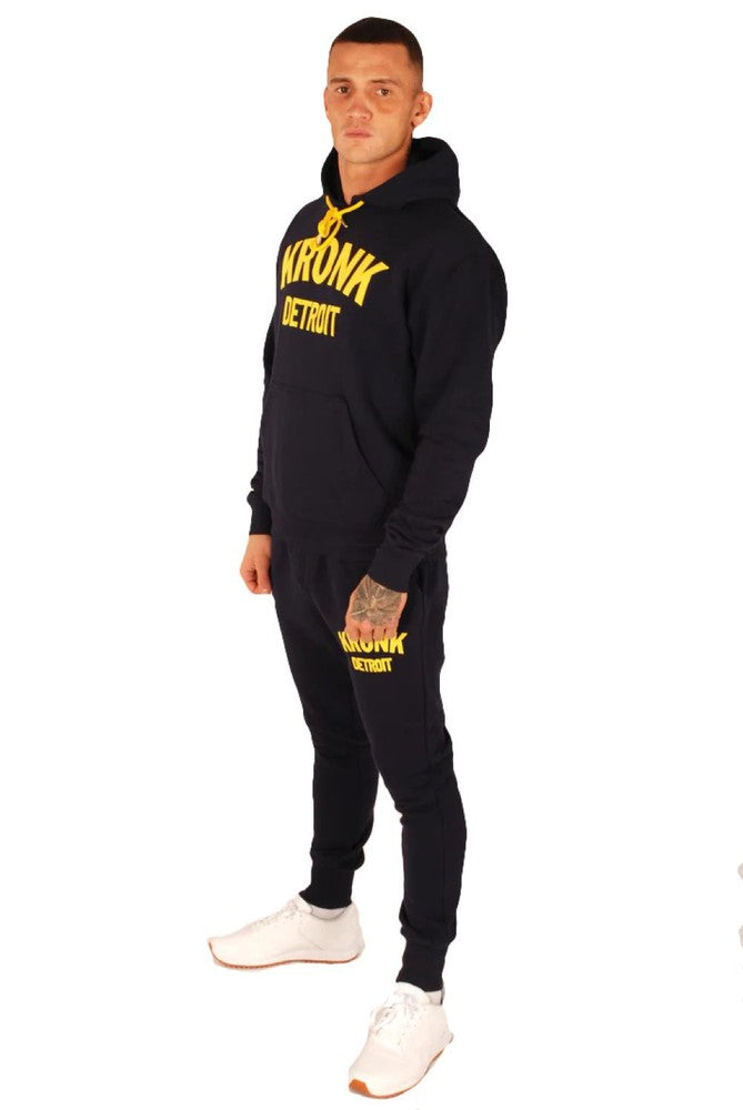 Kronk Detroit Applique Hoodie - Navy Blue-Kronk