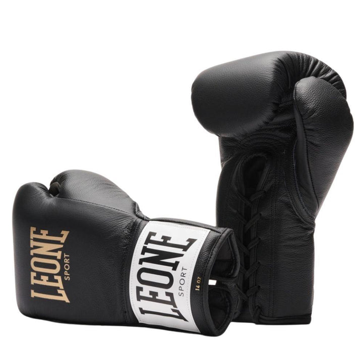 Leone Romeo Classico Lace Boxing Gloves - Black-Leone 1947