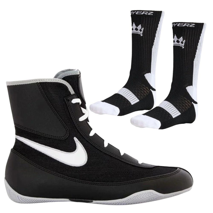 Nike Machomai 2 Boxing Boots - Black/White (Free Socks)-Nike