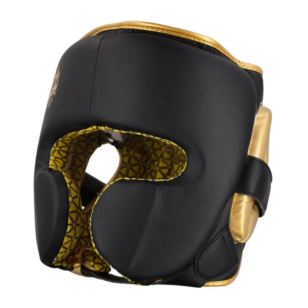 Playerz Power Head Guard - Black/Gold-Playerz Boxing