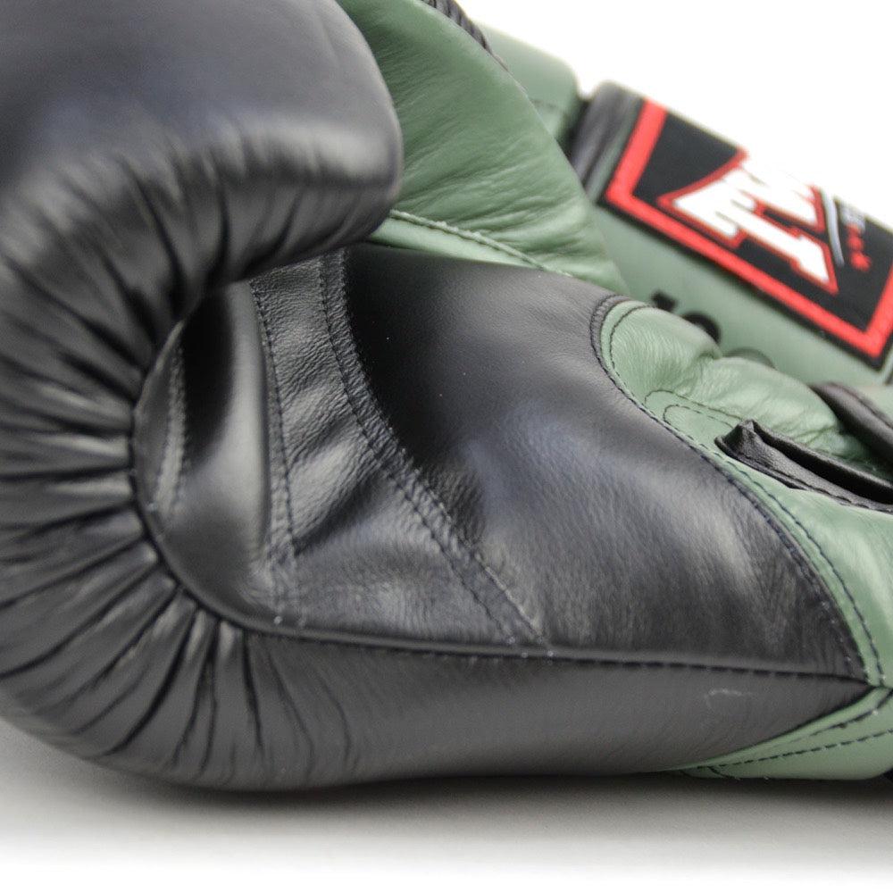 Twins Long Cuff Boxing Gloves - Black/Green-FEUK