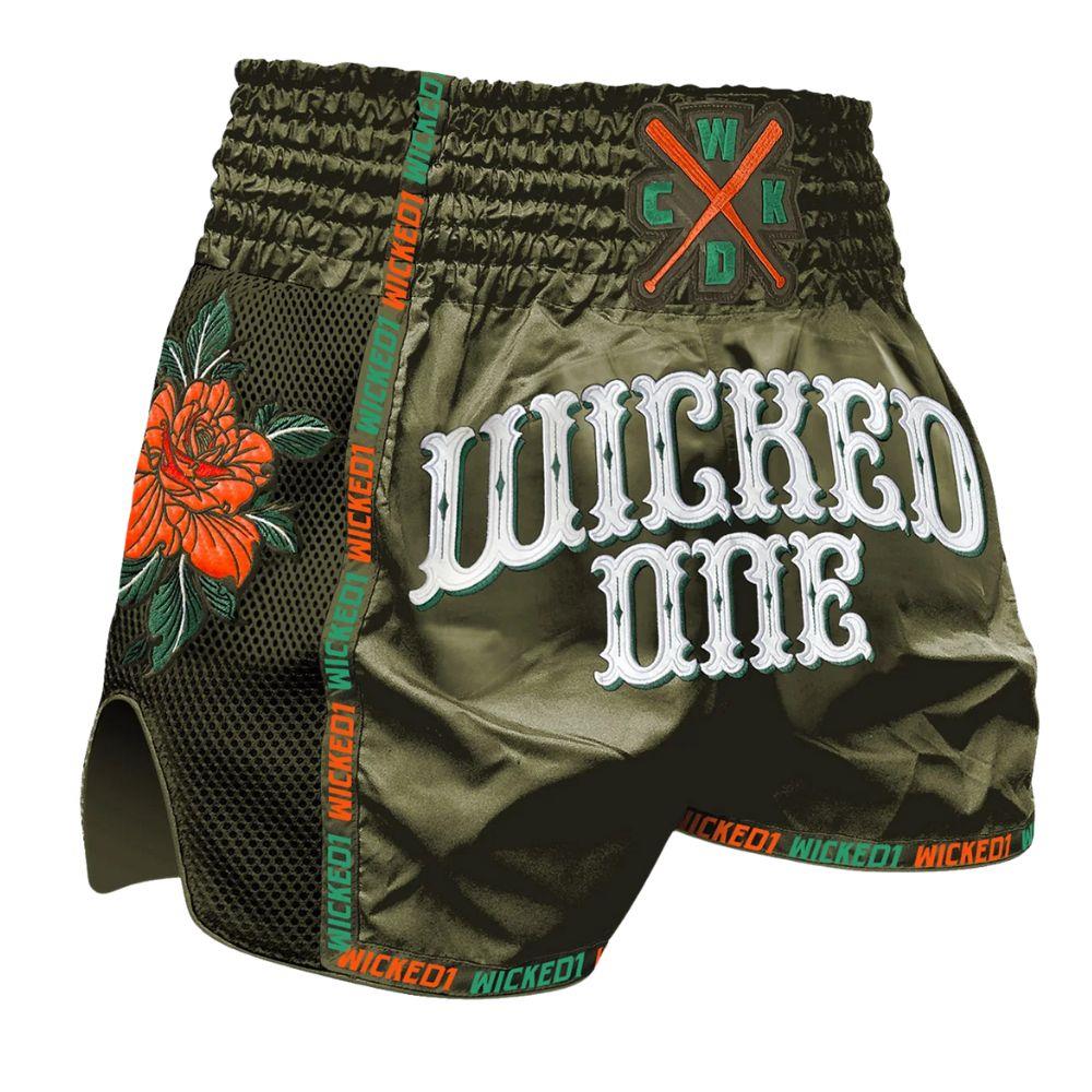 Wicked One Bandino Muay Thai Shorts - Khaki-Wicked1