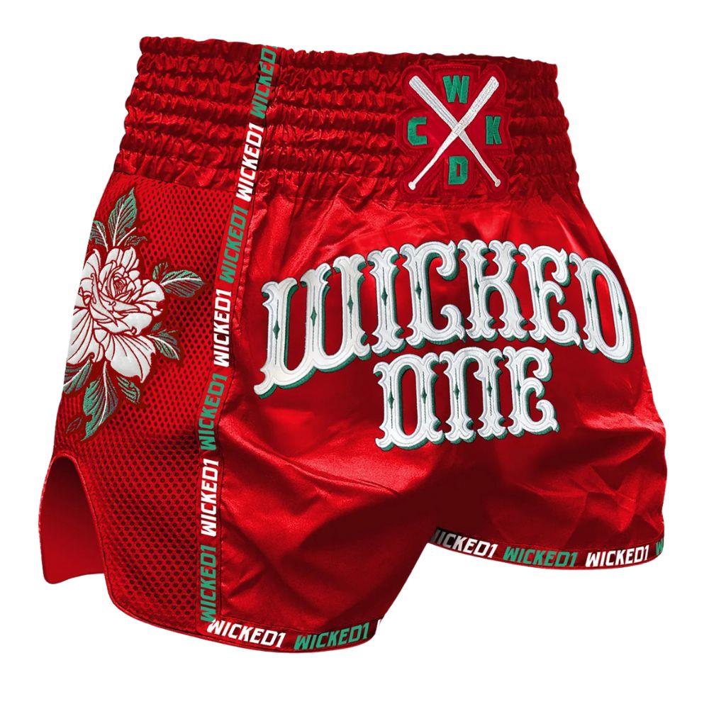 Wicked One Bandino Muay Thai Shorts - Red-Wicked1