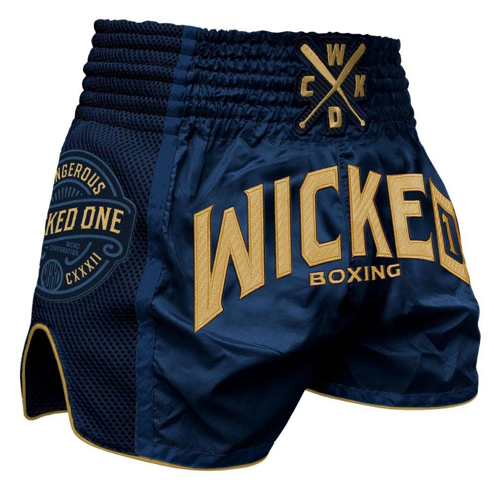 Wicked One Block Muay Thai Shorts - Navy Blue-Wicked1