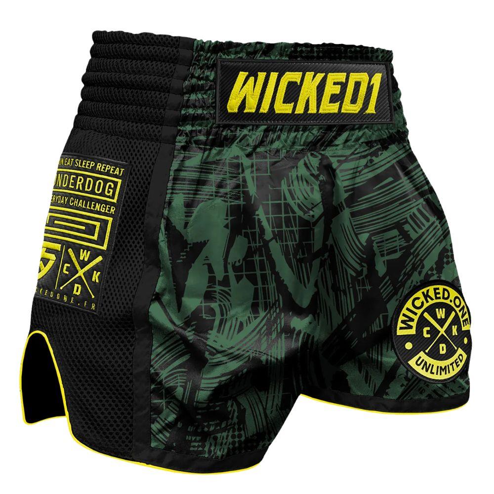 Wicked One Havoc Muay Thai Shorts - Green-Wicked1