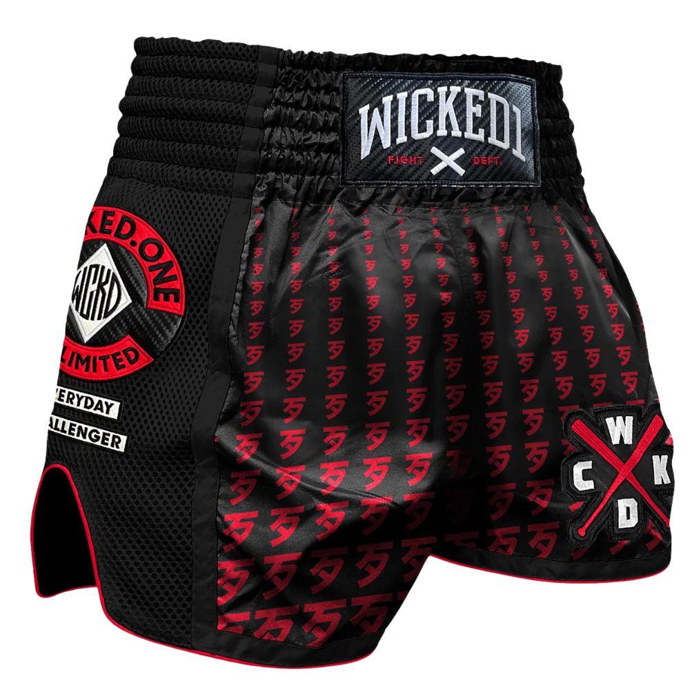 Wicked One Infinit Muay Thai Shorts - Black/Red-Wicked1